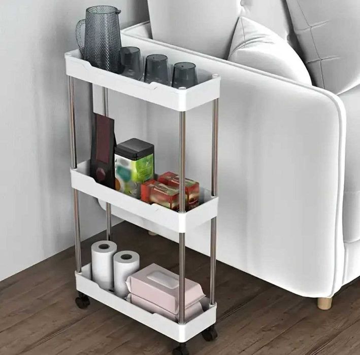 Полиця для кухні  на колесах. 3-рівневий стелажем Для Зберігання