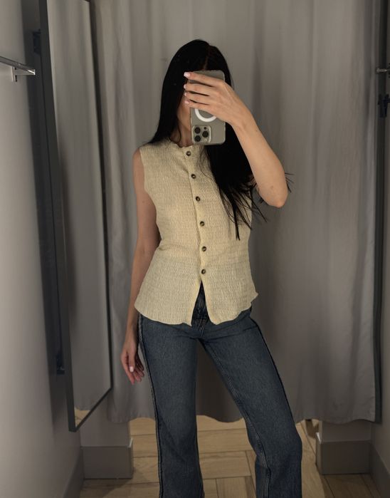 Жилет жіночий з фактурного трикотажу h&m