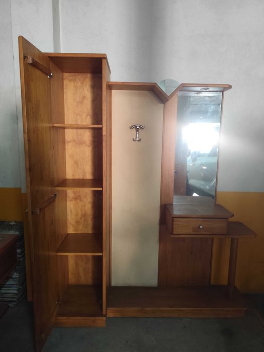 Conjunto de 2 armários para hall de entrada - madeira maciça e pesada (muito robustos)