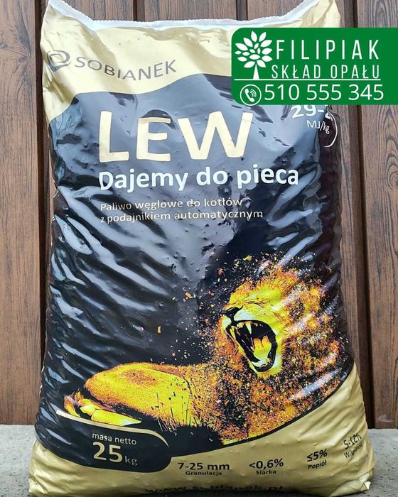 Węgiel groszek SOBIANEK LEW 29 workowany TRANSPORT GRATIS