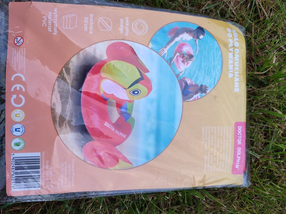 Nowe dmuchane koło do nauki pływania Papuga