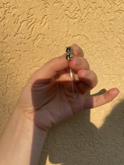 Сережки з діамантами - муасанітами, неймовірної краси, з паспортом!