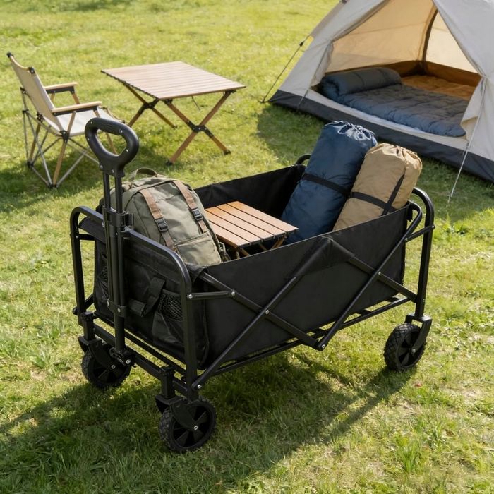 PLAYJOY Wózek transportowy plażowy wędkarski składany na kółkach zakupy ryby 100kg