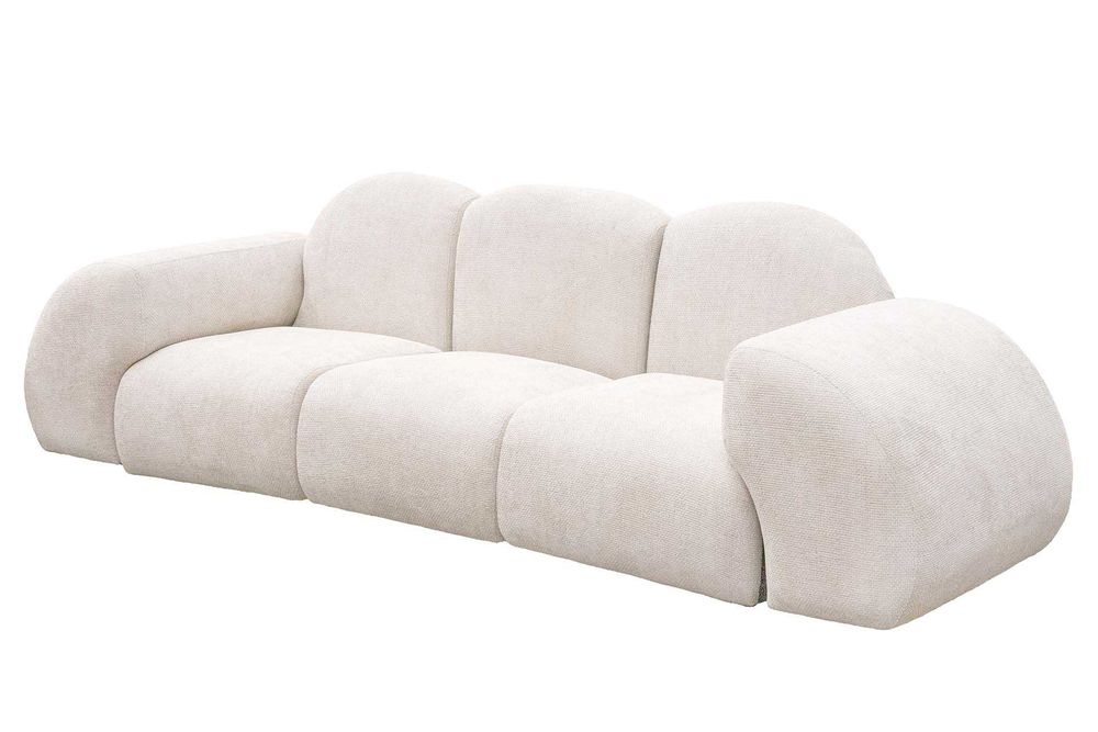 SOFÁ EM CHENILLE BEGE CULVER 300x90x88 cm