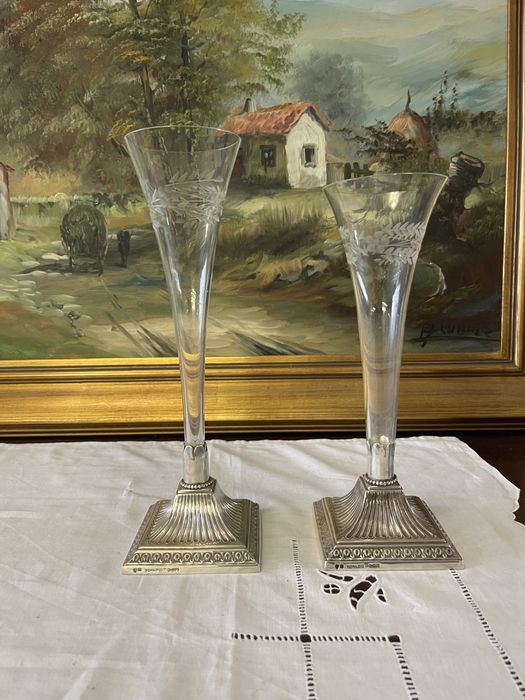 Par de solitários Topazio