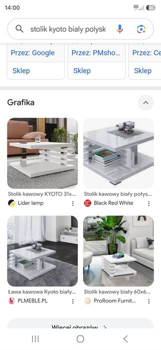 Nowy stolik kawowy biały połysk