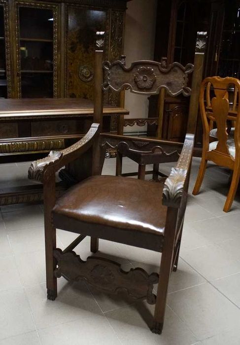 Biurko / Stół +  Fotel 2 Krzesła Łapy ok 1930 rok Obustronne Zapraszam