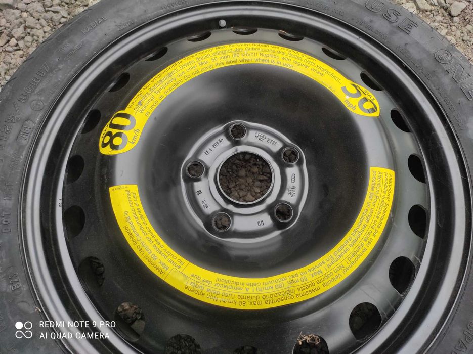 Audi A4 B6 b7 golf 5 koło dojazdowe 17 5x112