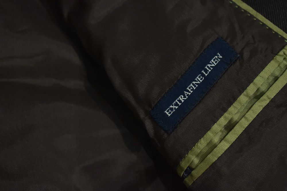 Massimo Dutti Extrafine Linen Old Money Brązowa Marynarka 46 S
