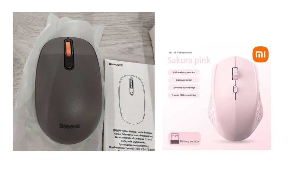 Бездротова  мишка Baseus F01B + мишка Xiaomi  все Нове