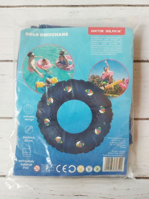 Koło dmuchane tukany Doctor Dolphin 65 cm nowe prezent na plażę basen