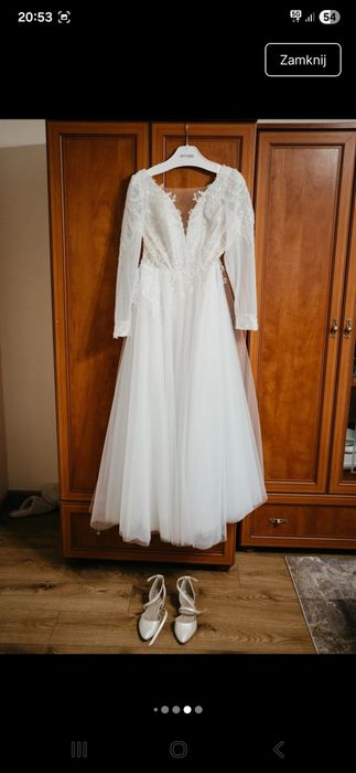 Rzeszów Suknia ślubna Anna Sposa rozmiar L, ecru z koralikami