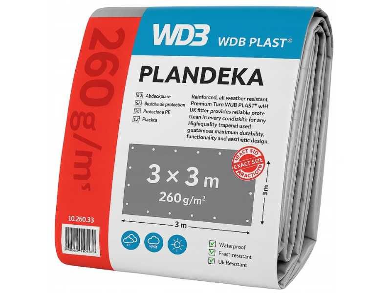 Plandeka 3x3m 260g Wodoodporna Na Samochód Maszyny Ogród