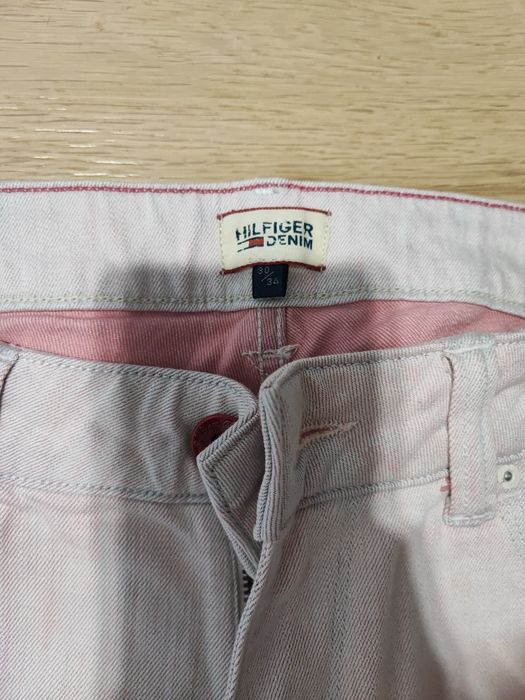 Spodnie Tommy Hilfiger 30/34 Jeansy różowe/białe