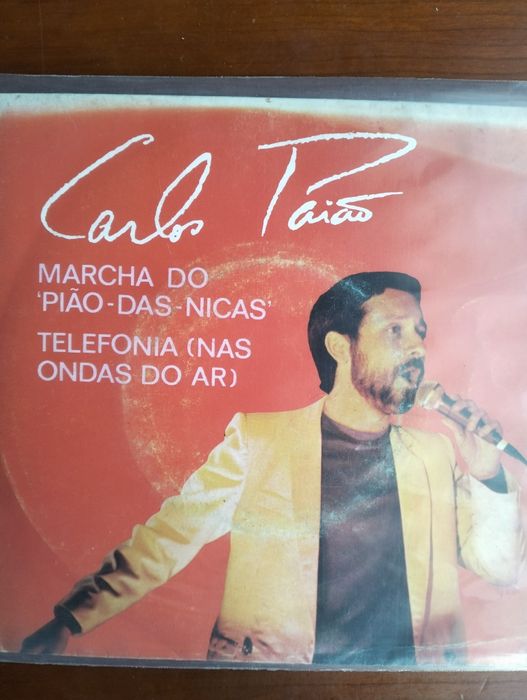 Disco de vinil single Carlos Paião - Marcha do Pião-das-Nicas