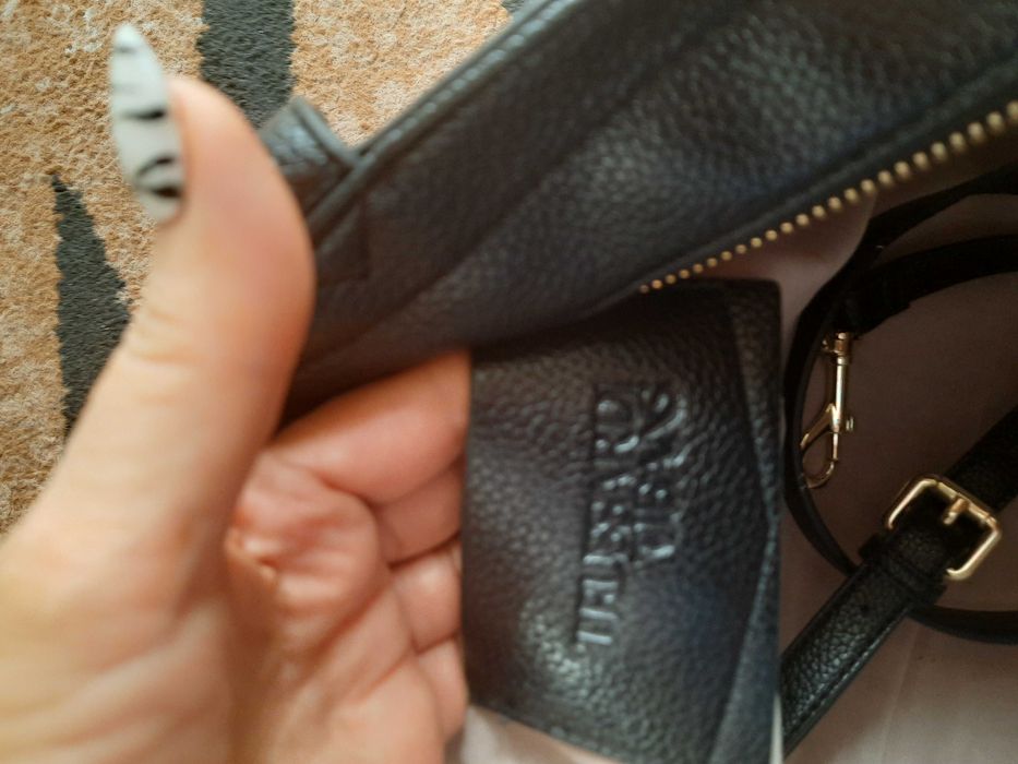 Torebka torba teczka Trudsardi Jeans czarna skóra  ekologiczna