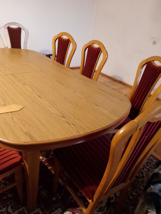 Stół rozkładany 200x100 plus  9 krzeseł