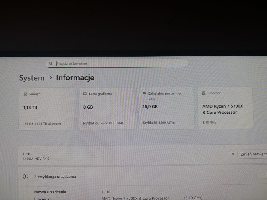 Komputer gamingowy lub do pracy