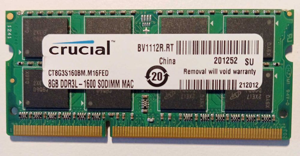 ram ddr3L-1600 sodimm (crucial) 8GB