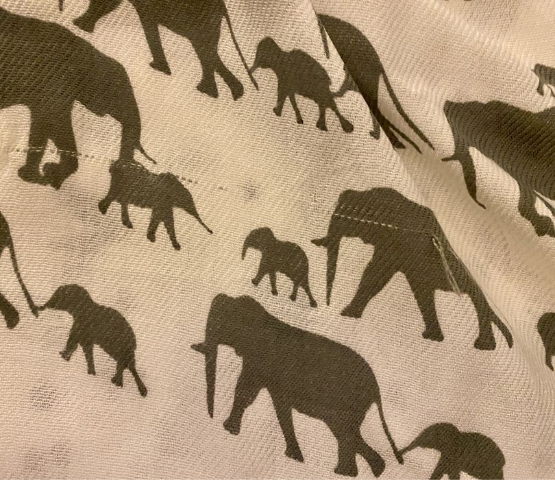 Szalik zimowy szal słoniki kremowy słoń