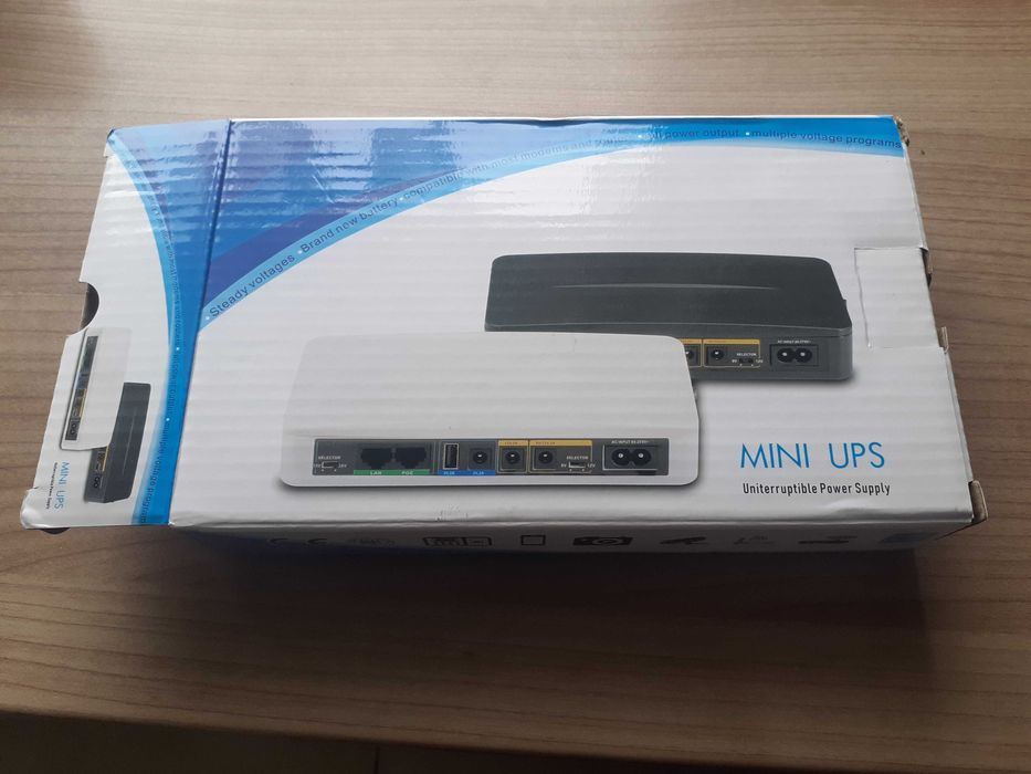Mini UPS, zasilacz awaryjny 18W 5V,9V,12V do routera powerbank 8800mAh