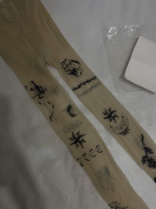Колготки с тату в стиле Wolford Vetements Tattoo