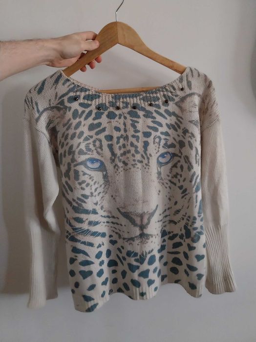 Camisola oversize, onça pintada, felinos, em muito bom estado