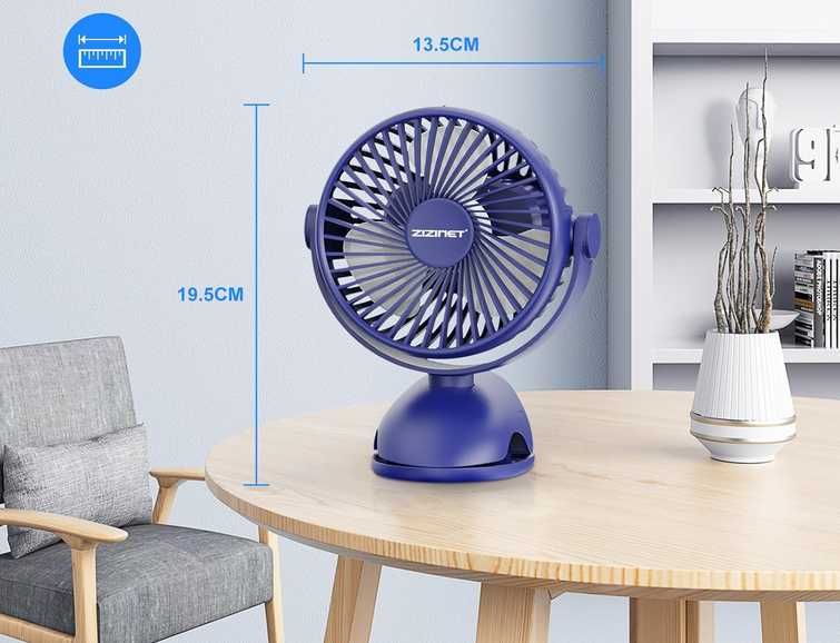 Mini ventoinha ventilador portátil 360º USB recarregável com mola NOVO