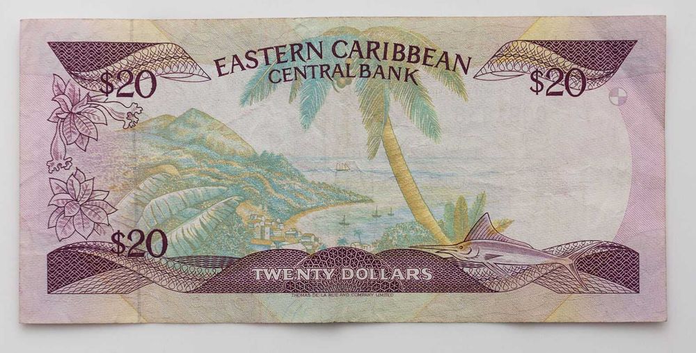 Karaiby Wschodnie 20 dolarów P.24 1988 Antigua Rzadki