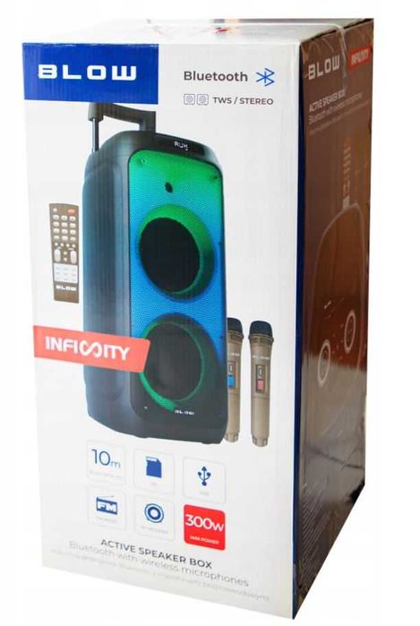Kolumna Głośnik BLUETOOTH Radio USB MP3 KARAOKE DJ Wodzirej na Wakacje
