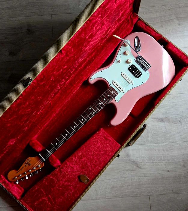 MJT BUZZ Yellowjacket Pink Shell Relic HSS Stratocaster!