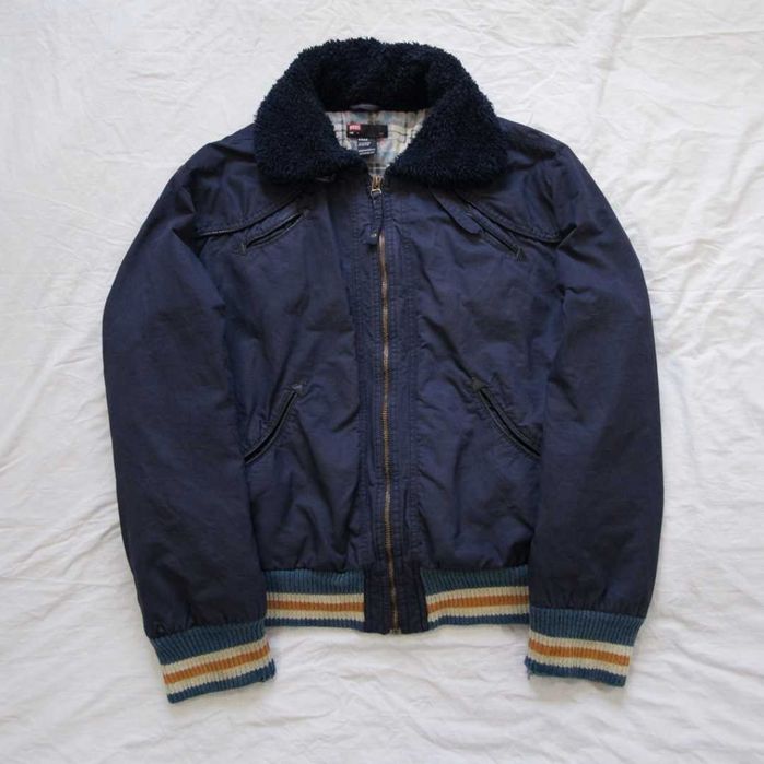 Vintage Diesel Navy Blue Collared Bomber Jacket І Вінтажна темно-синя бомбер-куртка Diesel з коміром