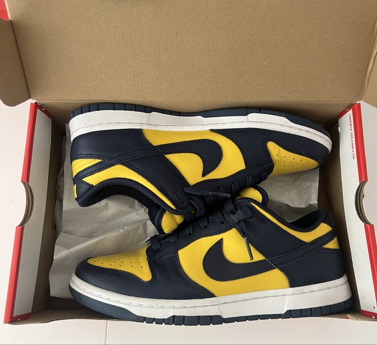 Nike Dunk Low Yellow and Dark Blue
