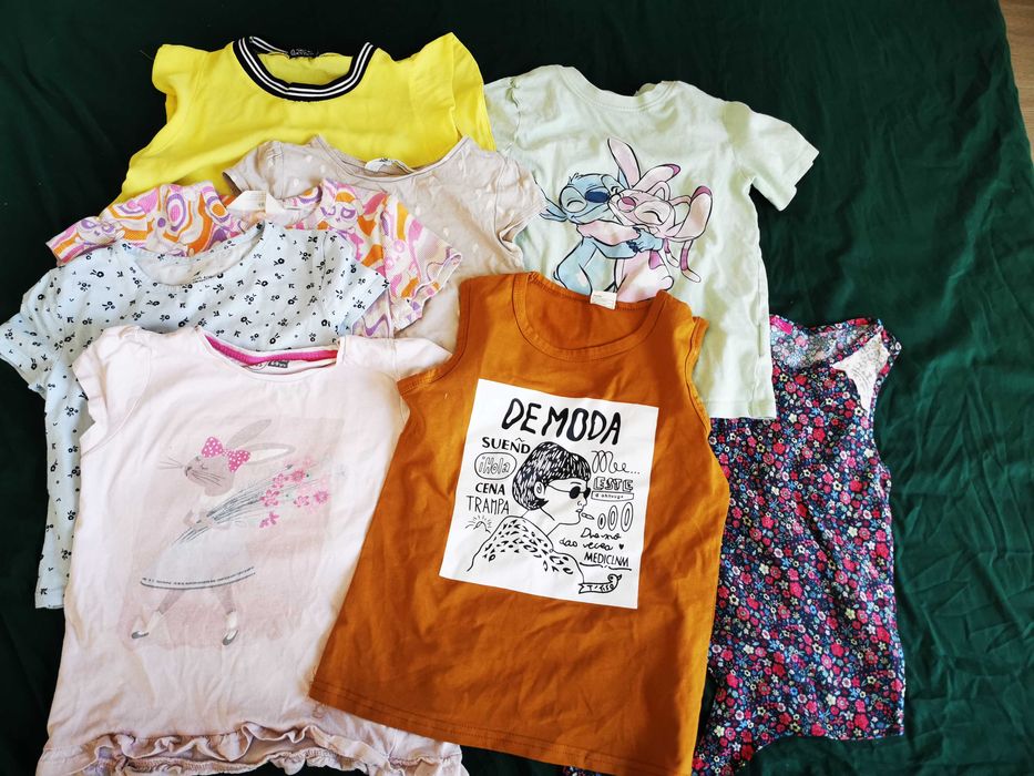 Zestaw koszulek dziewczęcych r. 134 H&M i inne