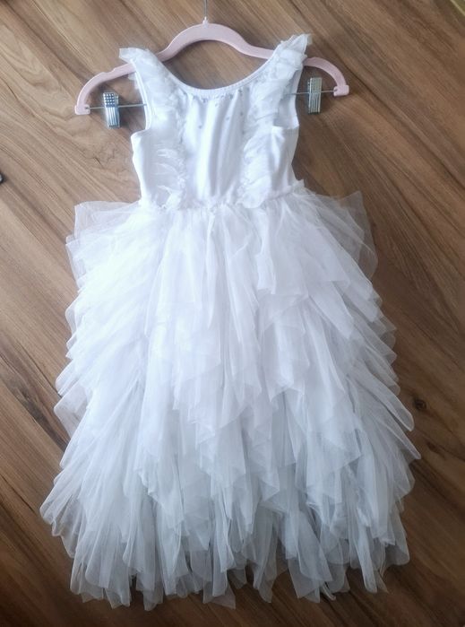 Sukienka z falbanami 116 cm Komunia Wesele