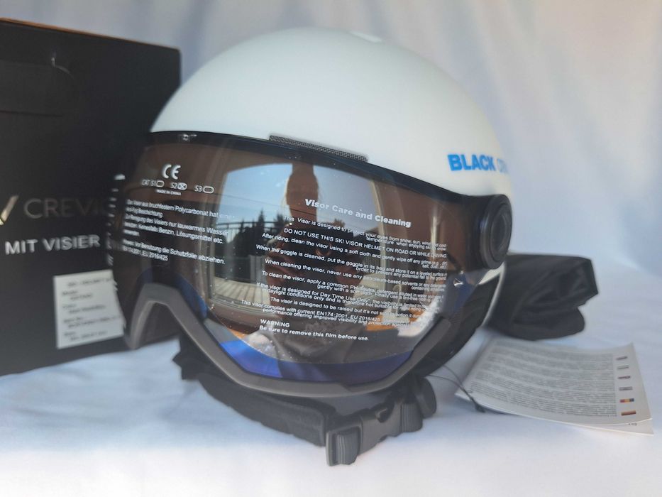 Kask narciarski Black Crevice Gstaad White Blue L 58-61cm