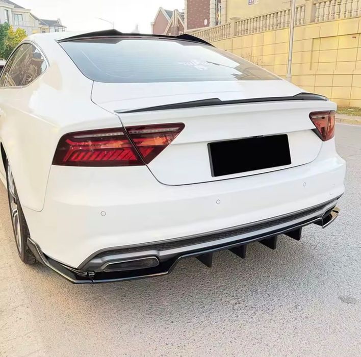 Диффузор Audi A7 C7 накладка на задний бампер Ауди А7 Ц7 юбка бампера сплитер элерон ауді
