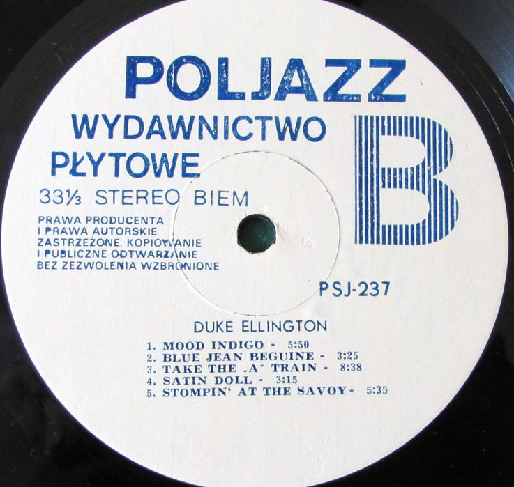 Duke Ellington ~ vinylpłyta ~ PSJ 237 ~ stan BDB