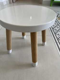 banco baby 30x30øcm Branco e madeira