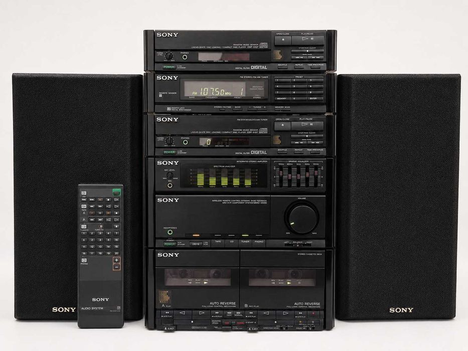 Wieża Sony MHC 3000  CD 1988 Made in Japan, APM 3000, pilot, rzadki komplet
