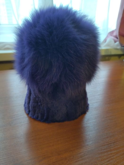 Зимняя шапка женская натуральный мех кролик