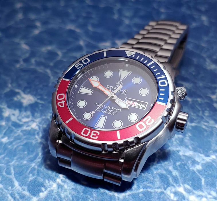Наручные часы Seiko Deep Blue НОВЫЕ 1000 м 45 мм дайверы с люмом Пепси