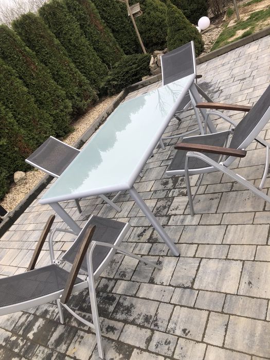Meble ogrodowe tarasowe aluminium
