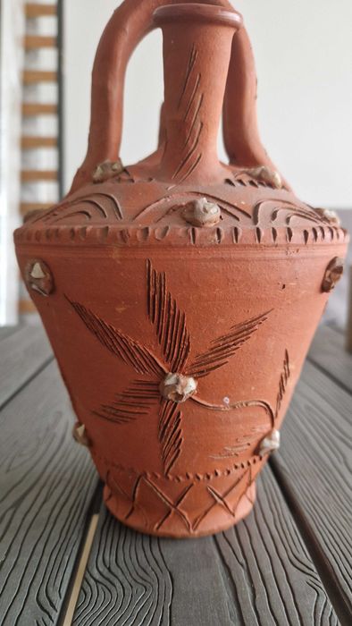 Bilha de barro Olaria pedrada de Nisa - feita à mão