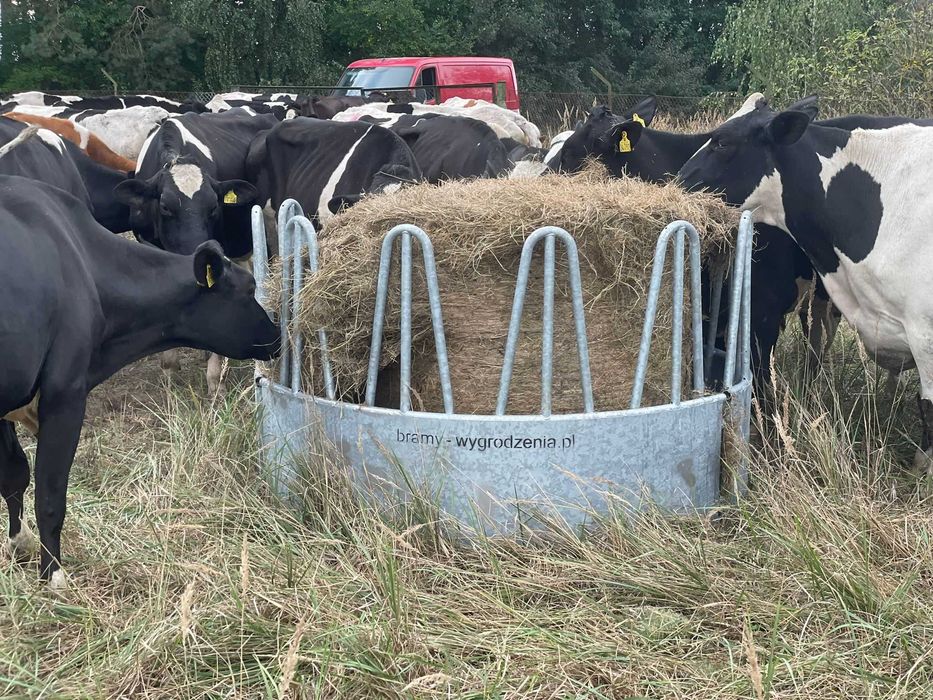 Paśnik 12 stanowiskowy dla bydła koni kosz karmink na bele