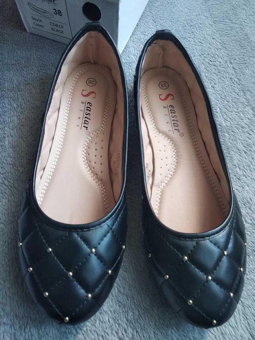 Nowe balerinki czarne damskie
