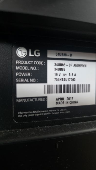 Monitor LG 34" 34UB88