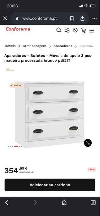Aparador branco estilo rustico novo