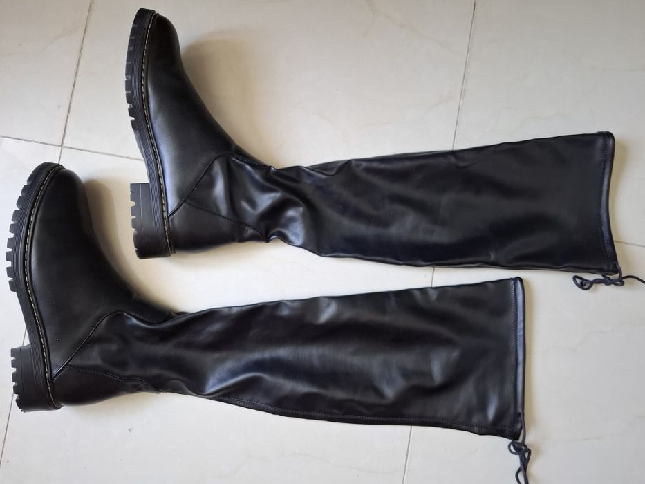 Graceland 42 kozaki muszkieterki czarne za kolano