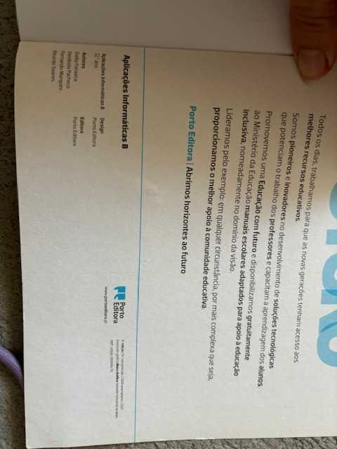 Livro Aplicações Informáticas B - 12ºano | Porto Editora - como novo